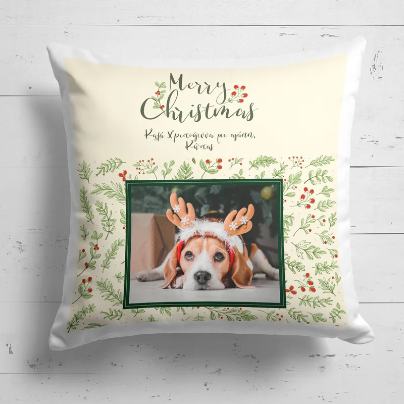 Xmas Flower - Μαξιλάρι Με Γέμιση - 25X25 - Τετράγωνο