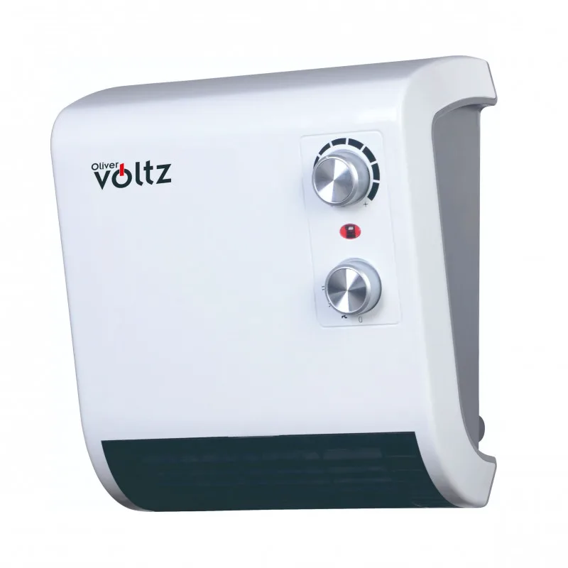 Αερόθερμο μπάνιου Oliver Voltz OV51970J, 2000W, 2 επίπεδα, IPx2, Θερμοστάτης, Λευκό