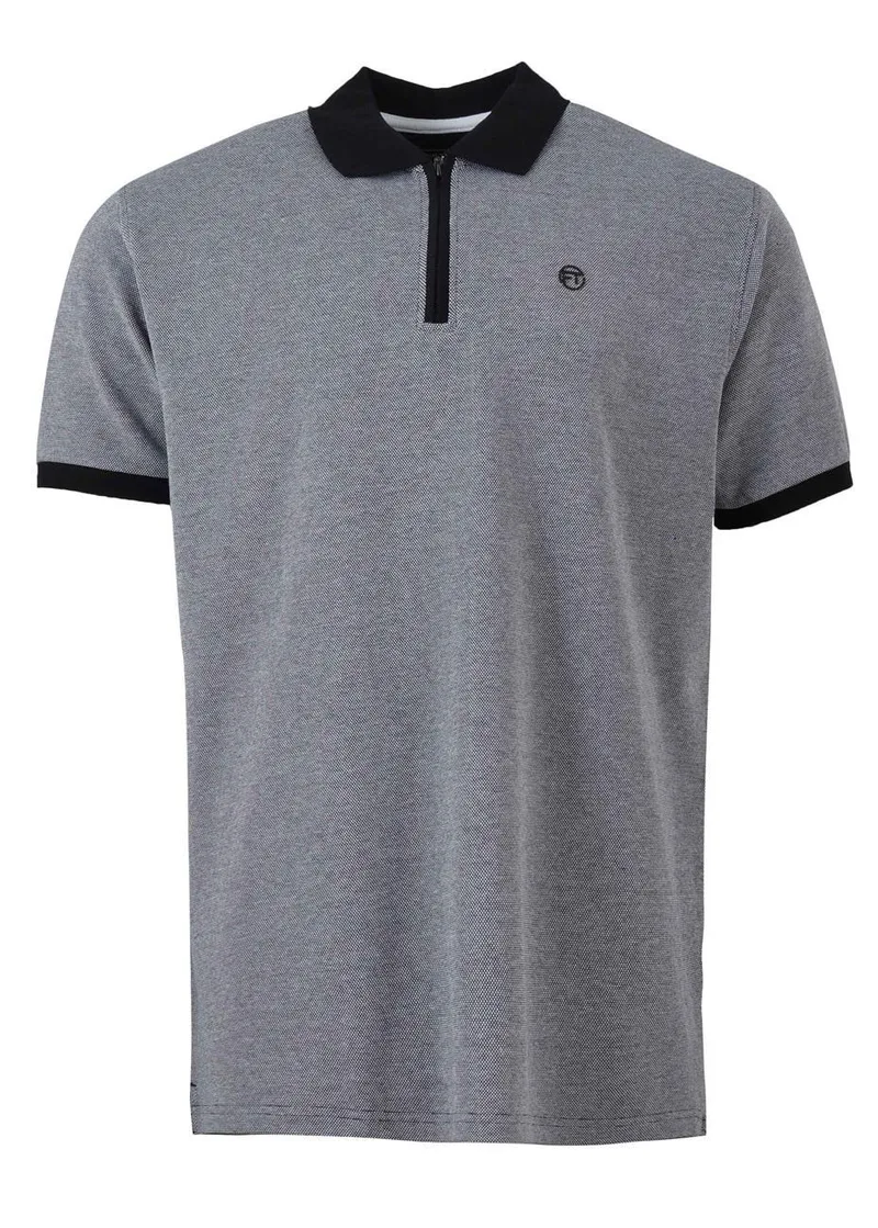 Αντρική μπλούζα γραμμή polo φερμουάρ. Casual style ΜΑΥΡΟ