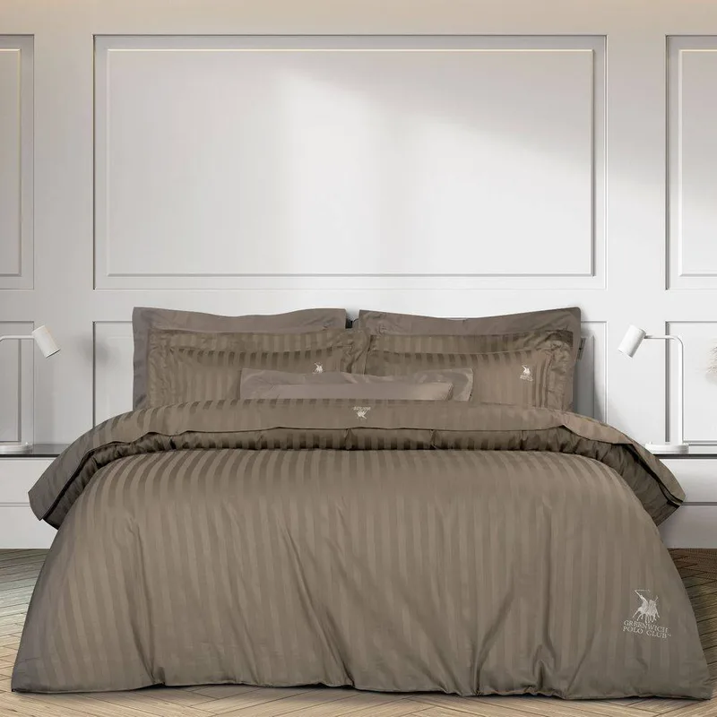 ΣΕΝΤΟΝΙΑ KING SIZE GREENWICH POLO CLUB 2156 KHAKI ΣΕΤ 4 ΤΜΧ (270X280CM)