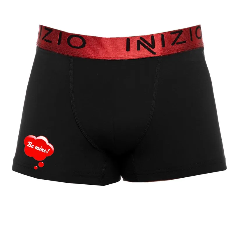 ΑΝΔΡΙΚΟ BOXER INIZIO ΜΕ ΕΞΩΤΕΡΙΚΟ ΜΕΤΑΛΙΖΕ ΛΑΣΤΙΧΟ ΣΧΕΔΙΟ BE MINE 4501-23 ΜΑΥΡΟ/KOKKINO