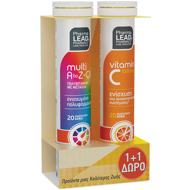 Pharmalead Promo Multi A to Z & Q10 20 Effer.tabs & Vitamin C 1000mg Πορτοκάλι 20 Effer.tabs