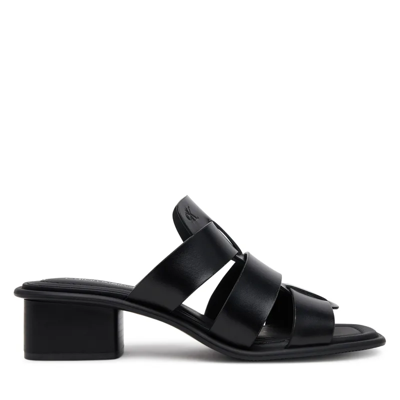 Παντόφλες Calvin Klein Jeans Heel Square Mg Lth YW0YW01702 Μαύρο