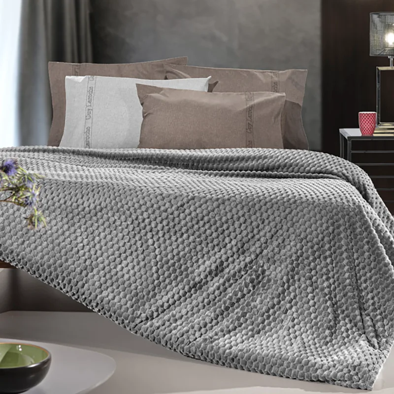 Κουβέρτα Fleece Υπέρδιπλη (Σετ) 220X240 Guy Laroche Smoothie Anthracite (220x240)