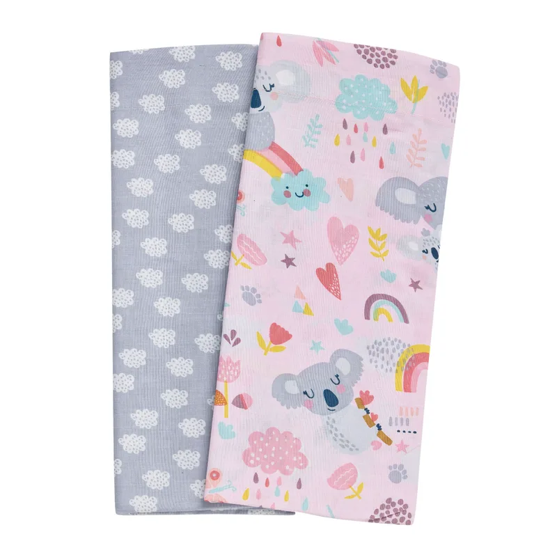 Σετ Σεντόνια Λίκνου 2 Τεμαχίων Das Baby 4934 Grey- Ροζ 70x120