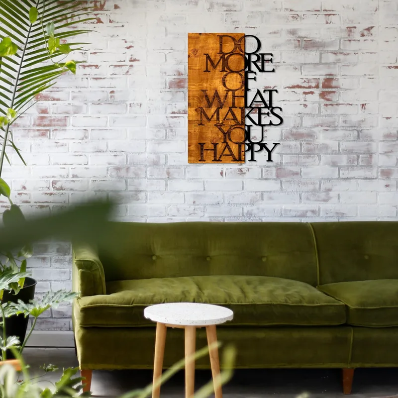 Ξύλινο Διακοσμητικό Τοίχου Do More Of What Makes You Happy 899Skl1334 42x58 cm