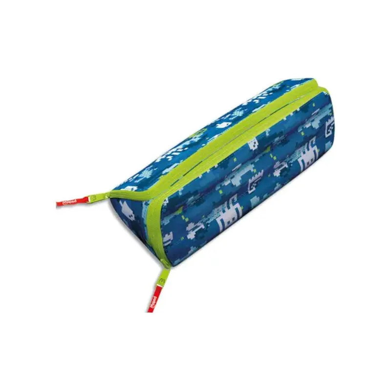 Maped Κασετίνα Διπλής Όψης XXL Διπλό Φερμουάρ Blue Pixel
