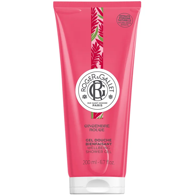 Roger & Gallet Gingembre Rouge Wellbeing Shower Gel Αναζωογονητικό Αφρόλουτρο με Ροζ Βατόμουρο, Τζίντζερ & Μοσχολίβανο 200ml