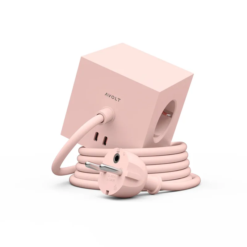 Square 1 Power Extender με Διπλή θύρα USB-C και Μαγνητική βάση - New Ροζ