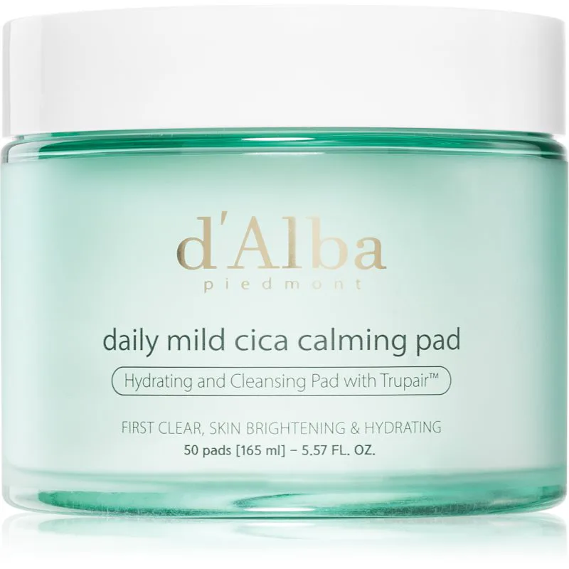 d'Alba Daily Mild Cica Calming Pad καταπραϋντικά επιθέματα για έντονη ενυδάτωση επιδερμίδας 50 τμχ