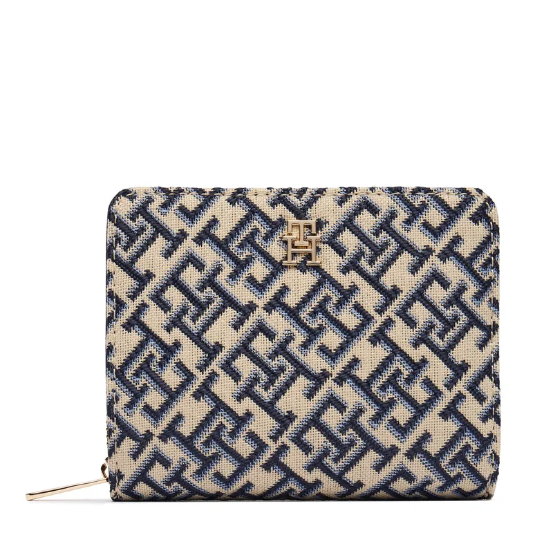 Πορτοφόλι Tommy Hilfiger Th Icon Med Za W/ Flap Jacquard AW0AW18759 Μπλε