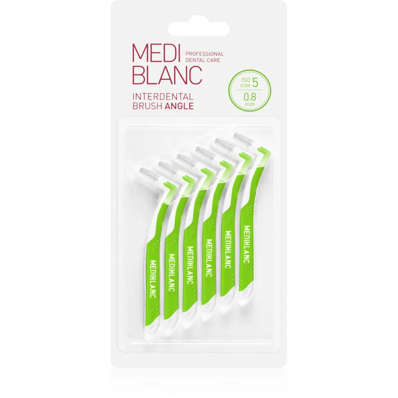 MEDIBLANC Interdental Pick-brush Angle μεσοδόντιο βουρτσάκι 6 τεμ 0,8 mm Green 6 τμχ