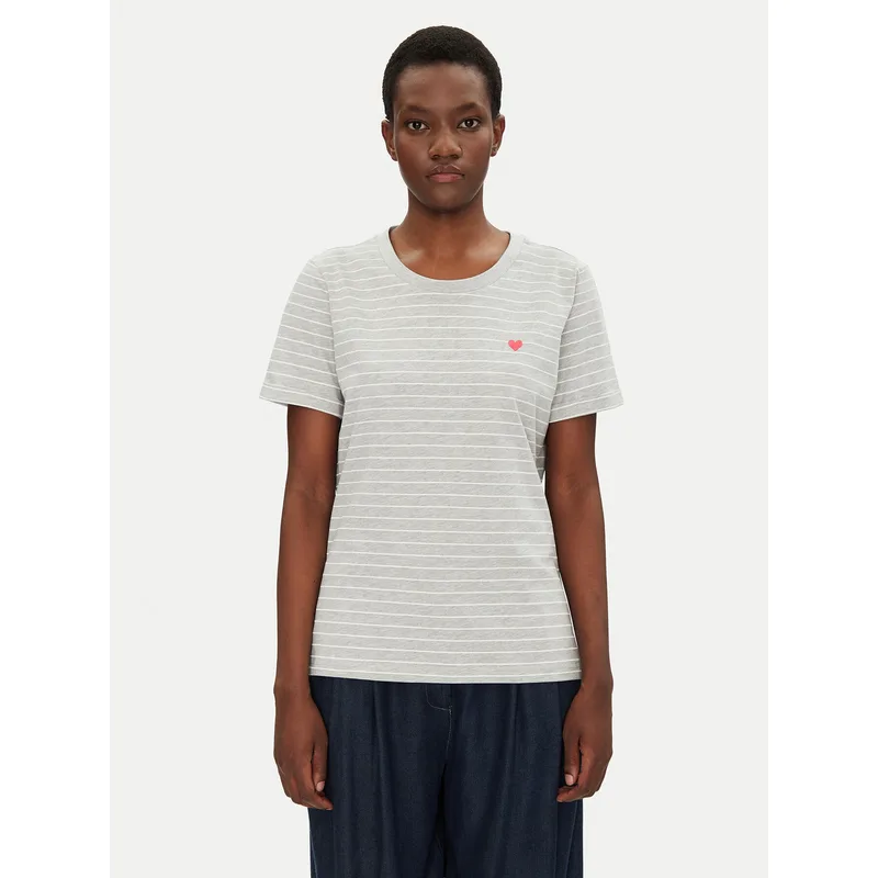 Fransa T-Shirt 20615521 Γκρι Regular Fit