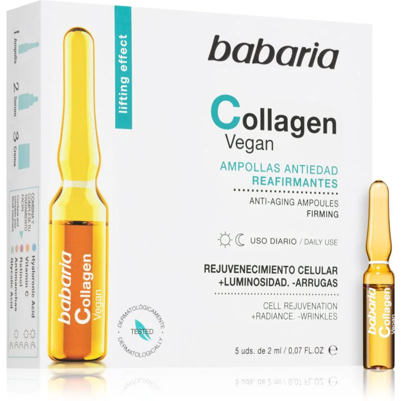 Babaria Collagen συμπυκνωμένος ορός κατά τα συμπτώματα γήρανσης της επιδερμίδας σε αμπούλες 5x2 ml