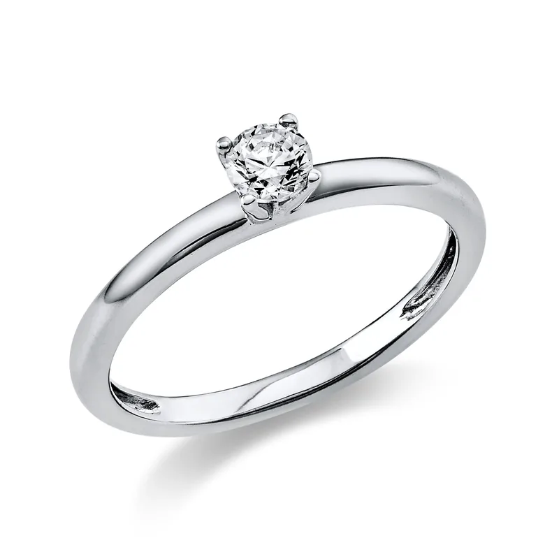 Diamond Group Μονόπετρο Δαχτυλίδι με Διαμάντι Brilliant από Λευκό Χρυσό 18 Καρατίων DDX544