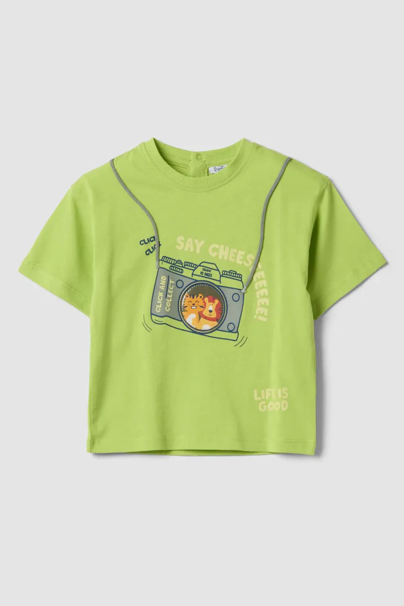 OVS βρεφικό T-shirt με print Regular Fit - 002656288 Πράσινο