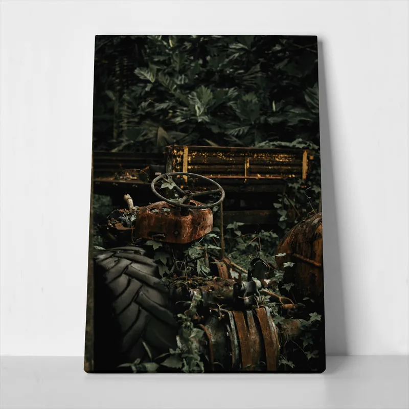 Πίνακας σε Καμβά RUSTIC FARMHOUSE OLD TRACTOR 2