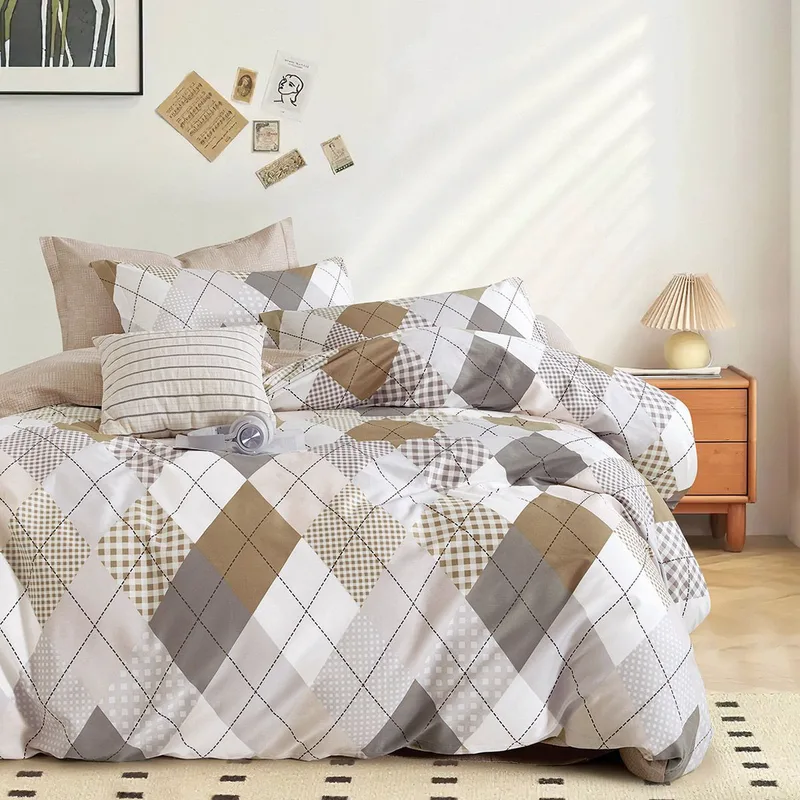 Beauty Home Σετ κουβερλί υπέρδιπλο Art 12276 Anna 220x240 Γκρι,Μπεζ