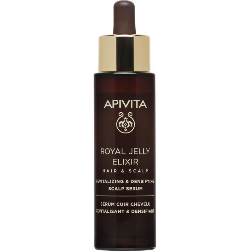 Apivita Royal Jelly Elixir Hair & Scalp Serum Ορός Τριχωτού Αναζωογόνησης & Πυκνότητας με Βασιλικό Πολτό & Αμινοξέα Μεταξιού που Αυξάνει την Πυκνότητα των Μαλλιών, Αφήνοντάς τα Γεμάτα, Δυνατά & Υγιή 50ml