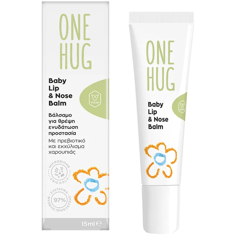 One Hug Baby Lip & Nose Balm Βρεφικό Βάλσαμο Χειλιών - Μύτης για Θρέψη & Ενυδάτωση 15ml