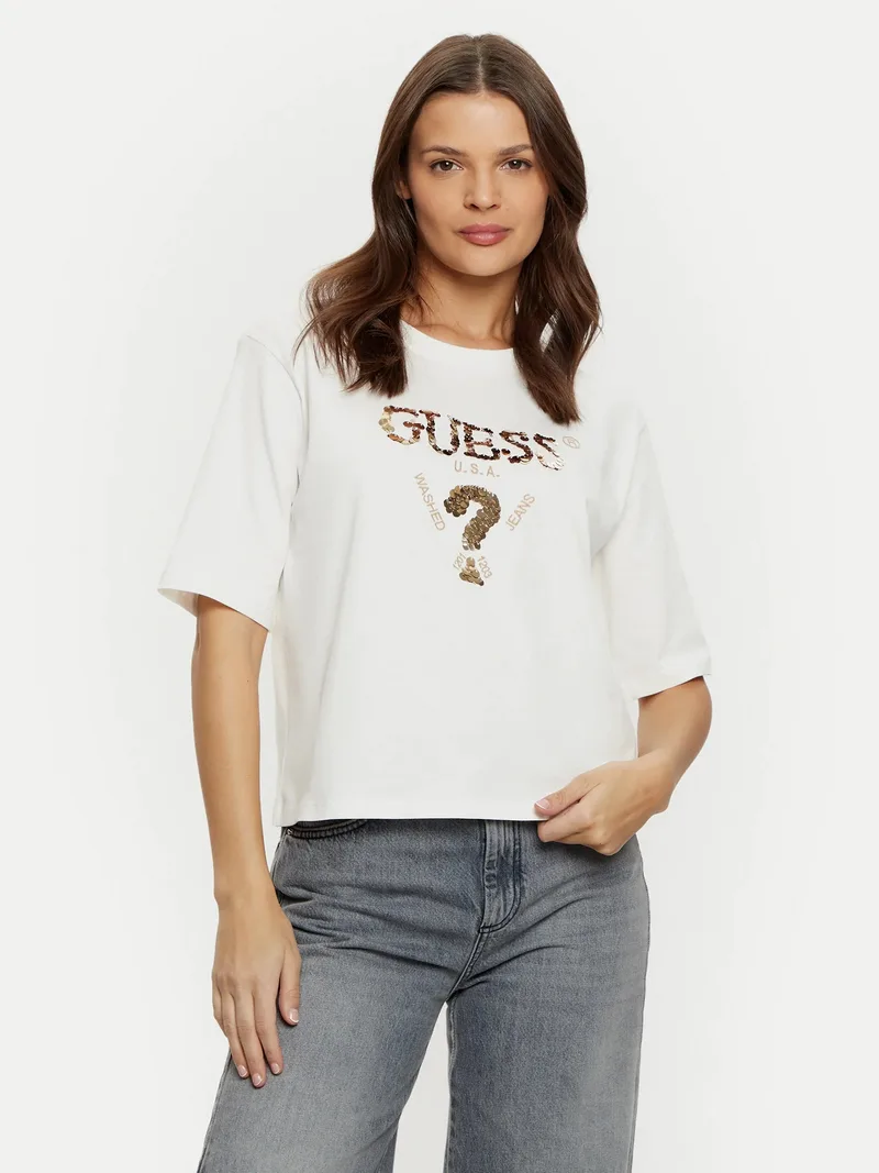 Guess Γυναικείο T-Shirt Aurelie V4YI06I3Z14-G6K5 Εκρού