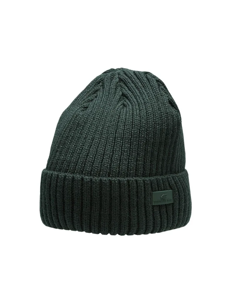 4F Beanie Ανδρικός Σκούφος με Rib Πλέξη σε Χακί χρώμα H4Z22-CAM009-43S