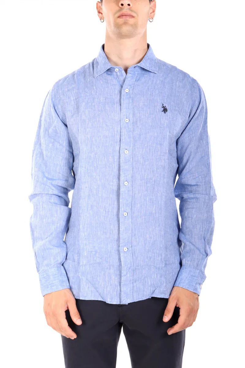 U.S.POLO ASSN ΠΟΥΚΑΜΙΣΟ SLIM FIT ΓΑΛΑΖΙΟ