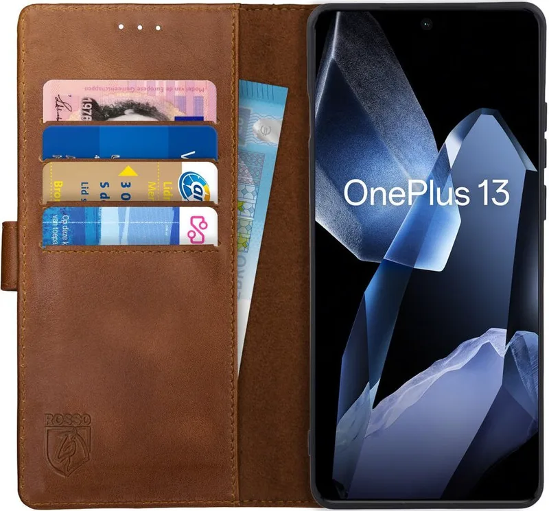 Θήκη OnePlus 13 Κόκκινο Deluxe Δερμάτινο Πορτοφόλι - Brown (8719246462955)