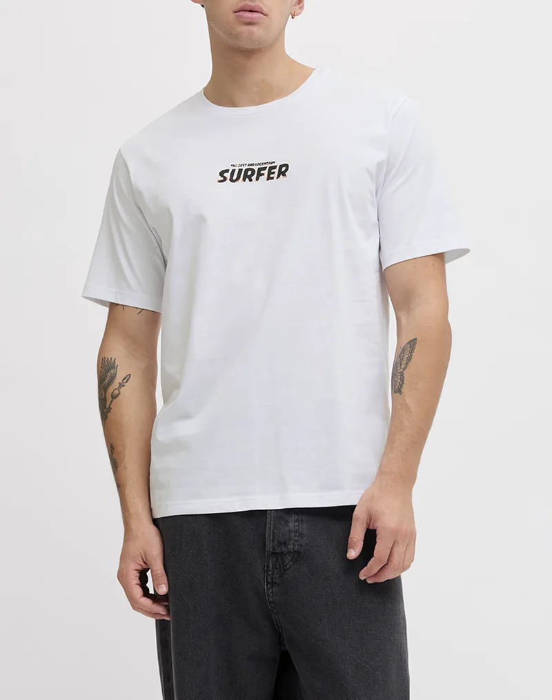 JJREBEL JREBASHER SS TEE 12290832-Bright WhiteSURFER White