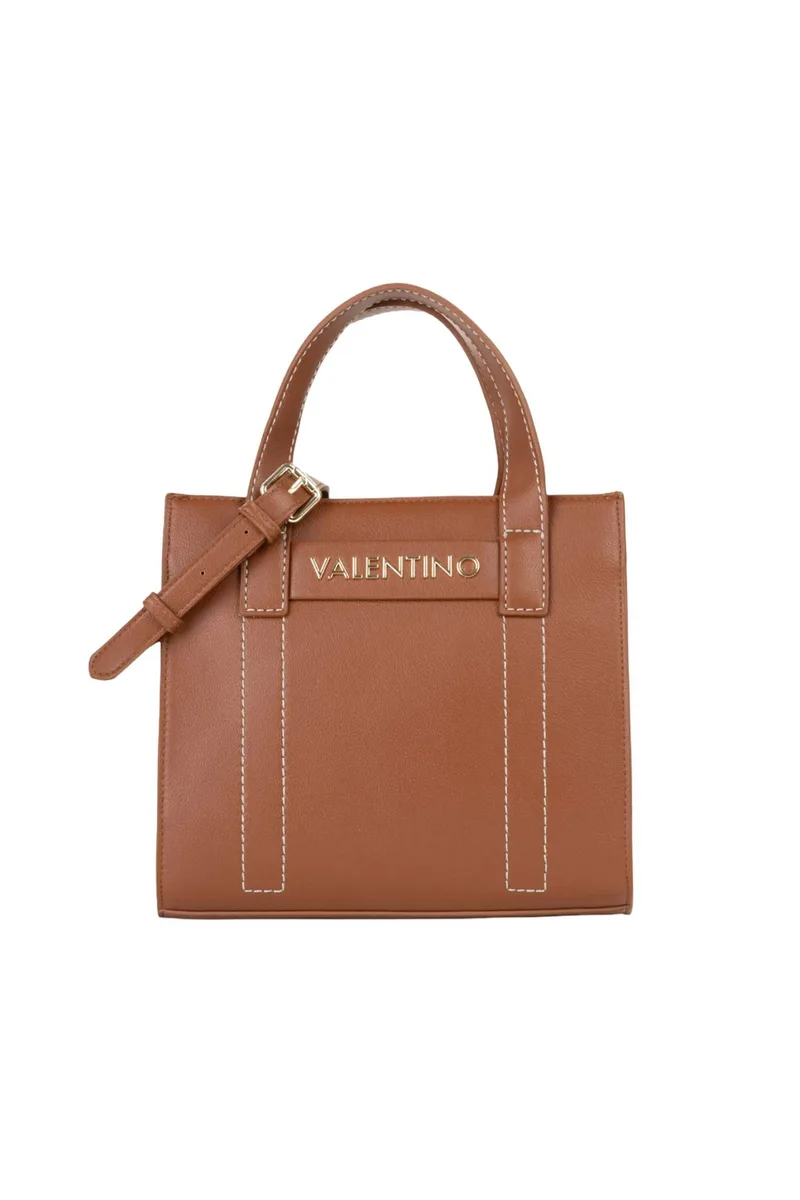 Valentino γυναικεία τσάντα χειρός με μεταλλικό λογότυπο "Aury Re" - 73LVBS9OB05/AUR Καφέ