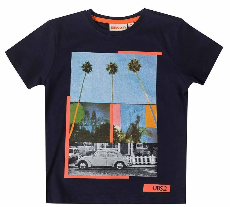 T-SHIRT UBS2 E219367-04 ΣΚΟΥΡΟ ΜΠΛΕ (2 ΕΤΩΝ)-(92 CM)