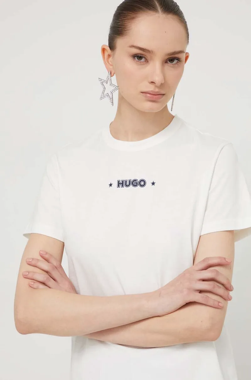 Βαμβακερό μπλουζάκι HUGO