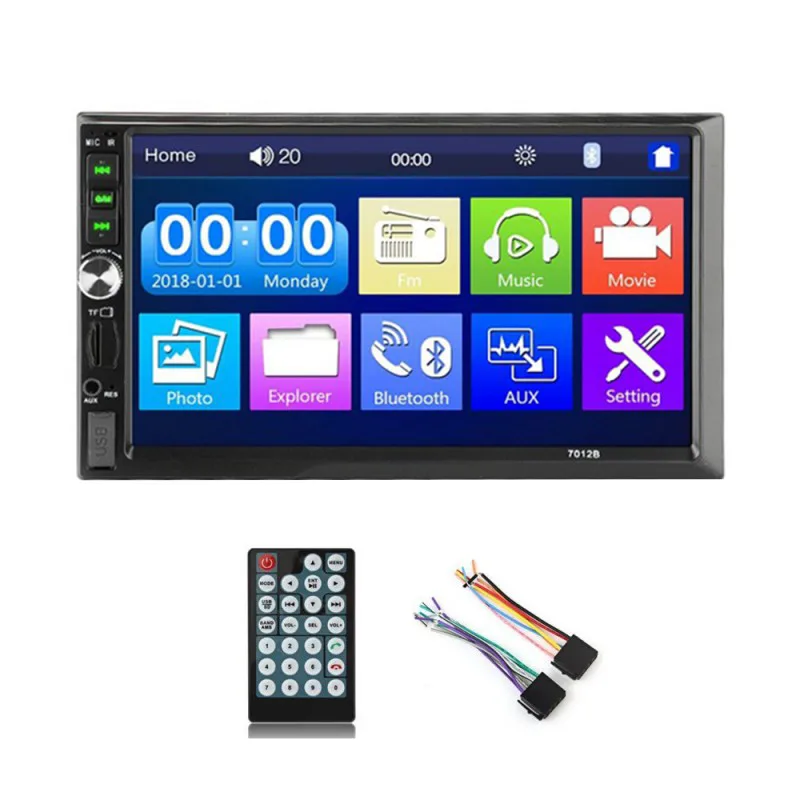 Ηχοσύστημα Αυτοκινήτου 2 DIN Bluetooth, 2 x USB, AUX, FM με Οθόνη Αφής 7" 12V 4x60W 7012B
