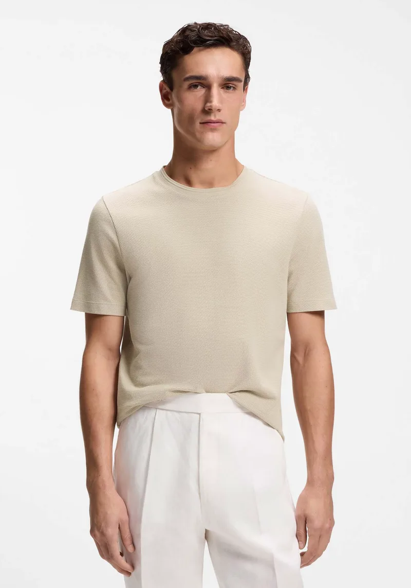 BOSS Κοντομάνικη T-shirt Tiburt 240 - 50452680 286 Light Μπεζ