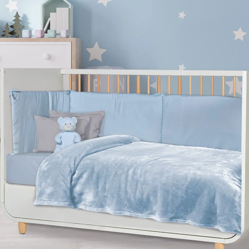 Κουβέρτα Fleece Κούνιας 110x150 Das Home Velour 1344 Light Blue 110x150
