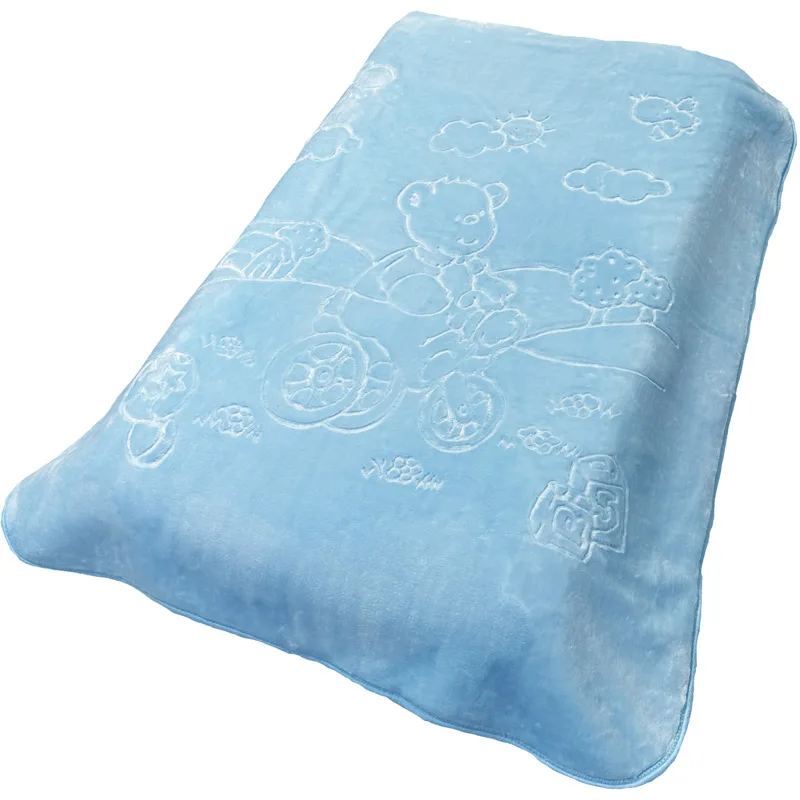 Κουβέρτα Βελουτέ Κούνιας 110x140 Dimcol Bicycle Bear 16 Blue 110x140