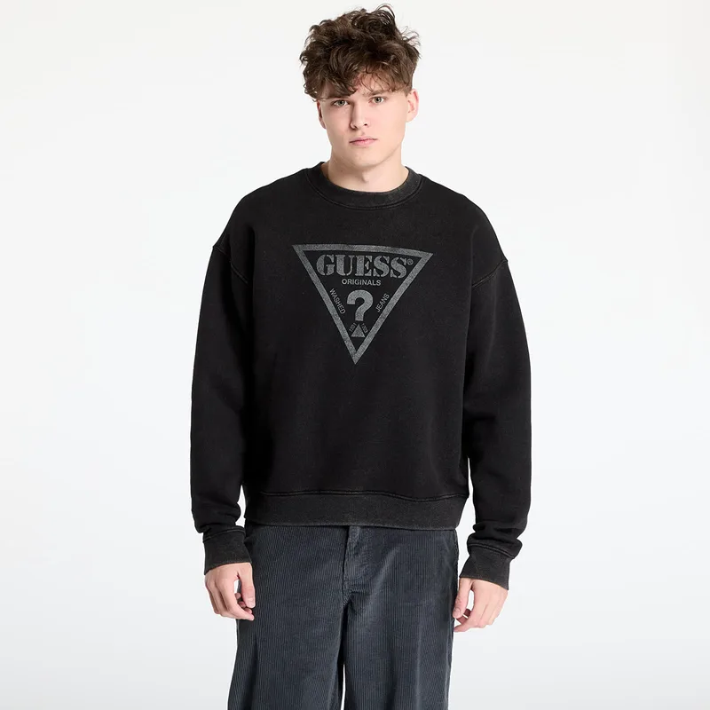 Φούτερ GUESS Go Vintage Triangle Crewneck Jet Black Multi M