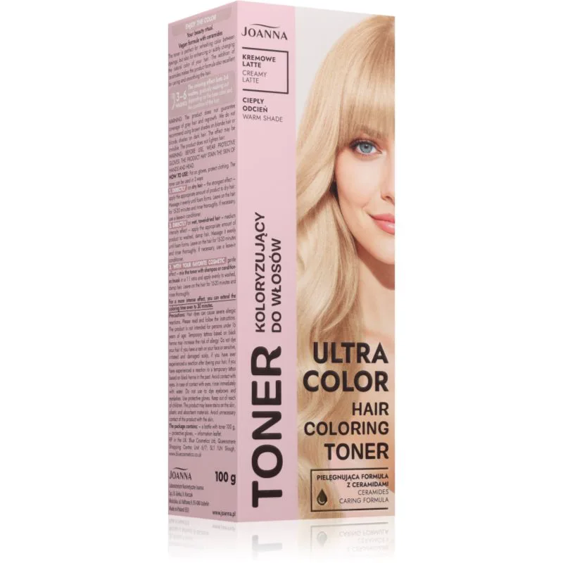 Joanna Ultra Color τονωτικό χρώματος μαλλιών απόχρωση Creamy Latte 100 γρ