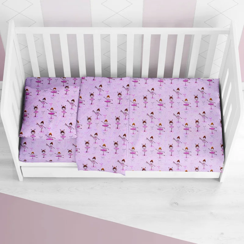 Φανελένιο Πάπλωμα Κούνιας 120x160 Dimcol Ballerina 167 Lilac