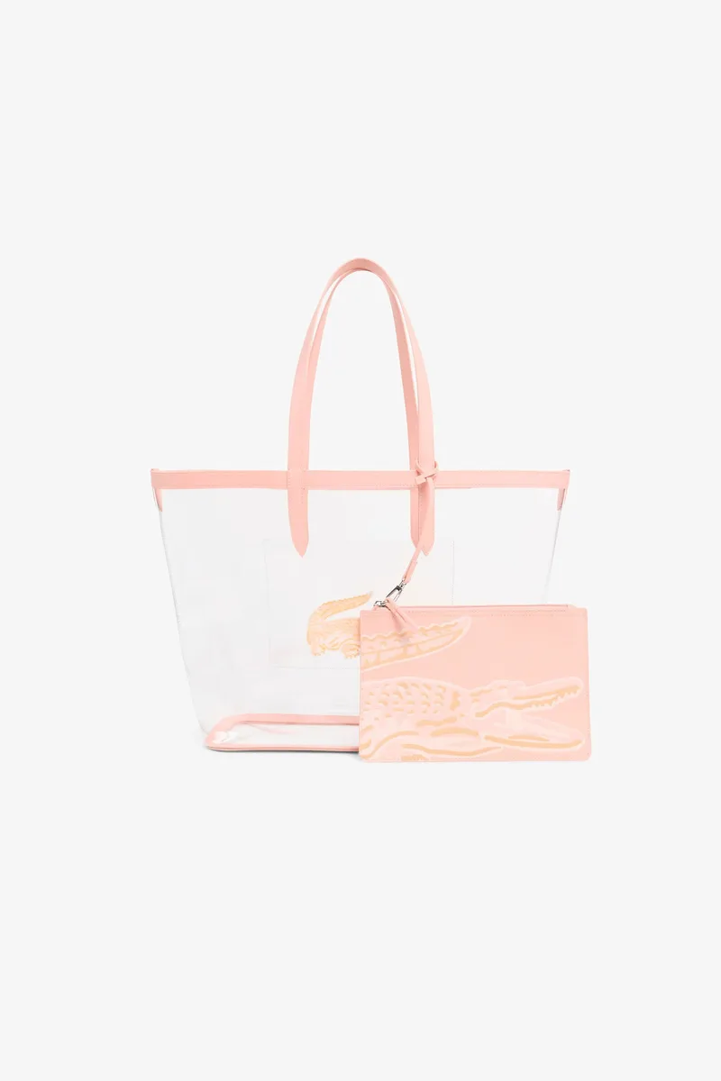 Lacoste γυναικεία τσάντα tote με λογότυπο και pouch "Anna" (Large) - NF5326AS Διάφανο