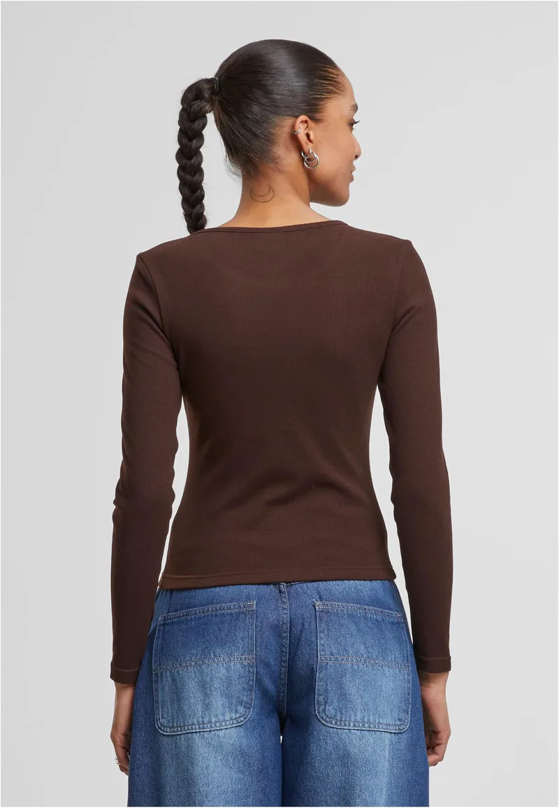 Ladies Heat Slim Slongsleeve Urban Classics TB7786-21219 warmbrown