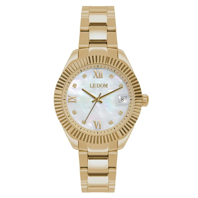 LE DOM Harmony Crystals - LD.1502-3, Χρυσό case with Stainless Steel Bracelet