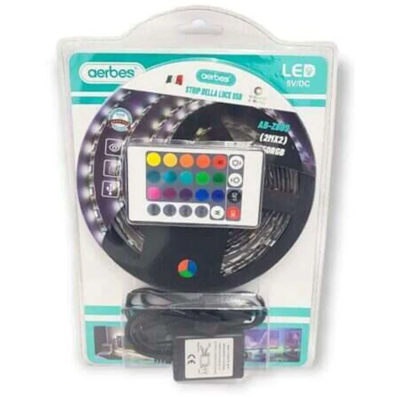 AB-Z809 Ταινία LED Τροφοδοσίας USB (5V) RGB Μήκους 4m με Τηλεχειριστήριο Τύπου SMD5050