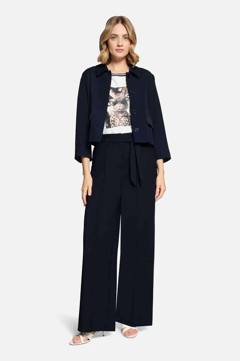 Betty Barclay γυναικείο ψηλόμεσο παντελόνι Relaxed Fit - 6140/1080 Μπλε Σκούρο