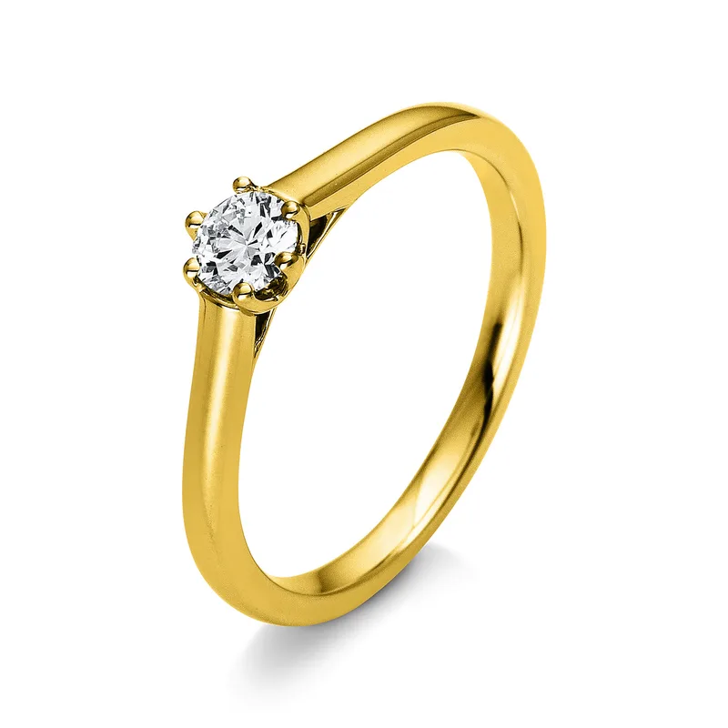 Diamond Group Μονόπετρο Δαχτυλίδι με Διαμάντια Brilliant από Κίτρινο Χρυσό 18 Καρατίων DDX413