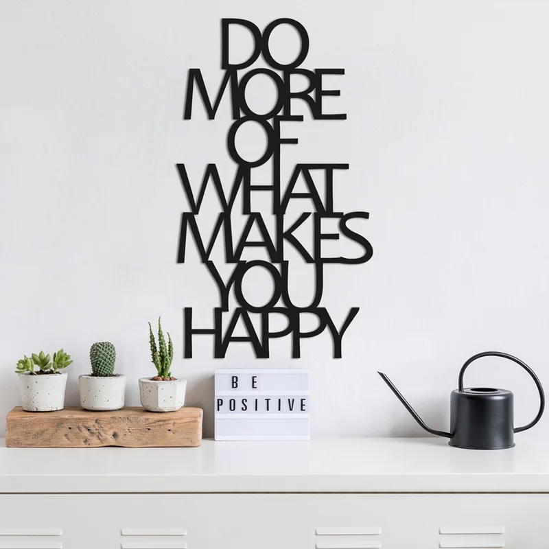 Μεταλλικό Διακοσμητικό Τοίχου Do More Of What Makes You Happy 891Tnl1111 41x70 cm