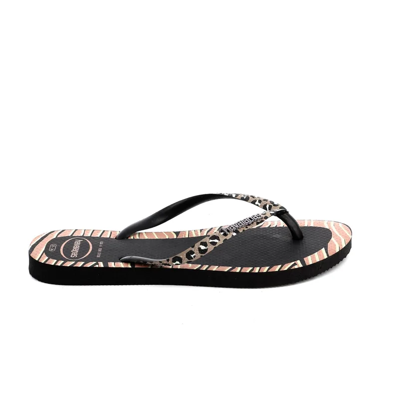 Γυναικεία Σαγιονάρα Havaianas Slim Animals Fashion Χρώματος Μαύρο 4147966-0090