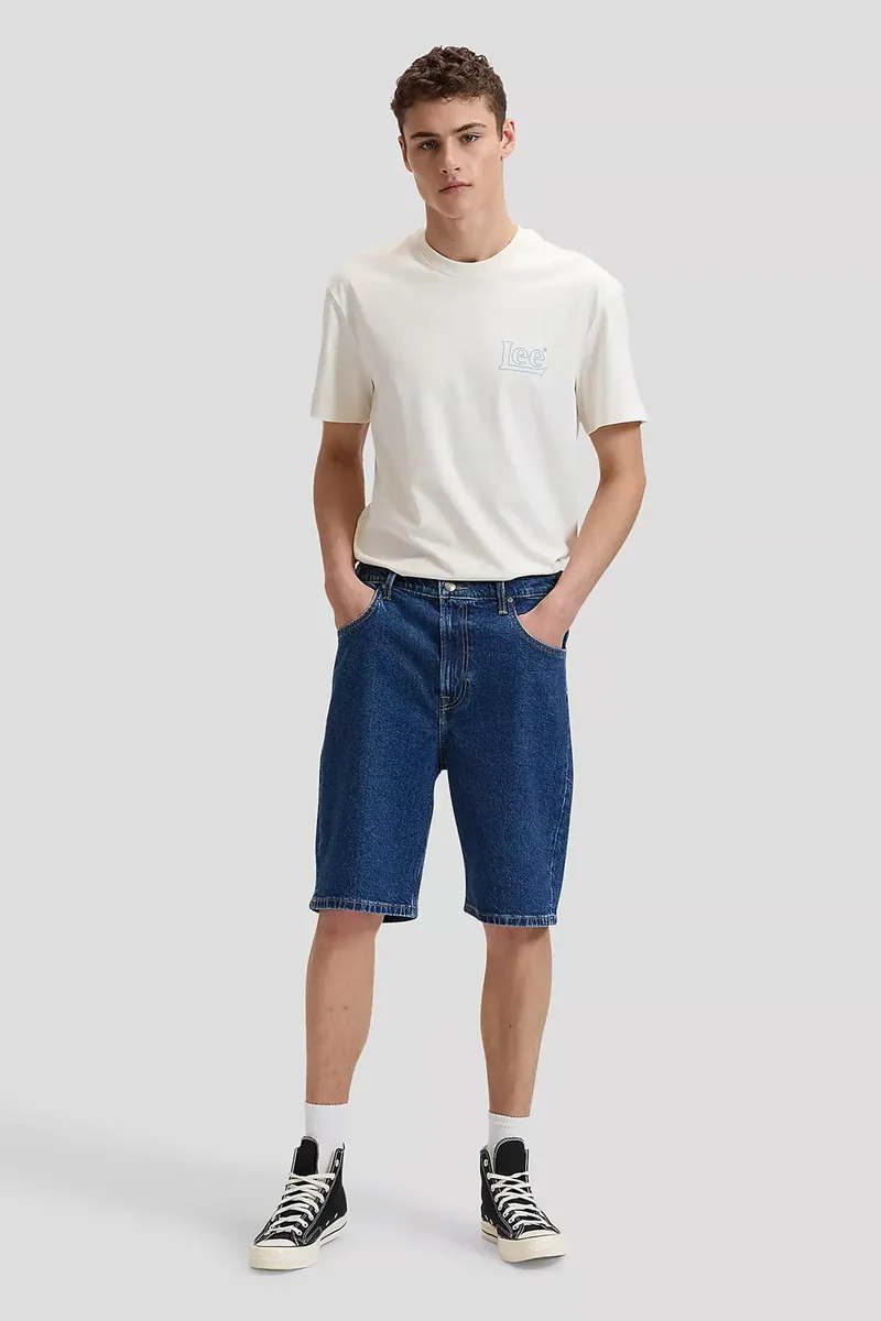 Lee® ανδρική βερμούδα denim πεντάτσεπη "Asher" - 112376400 Denim Blue Σκούρο