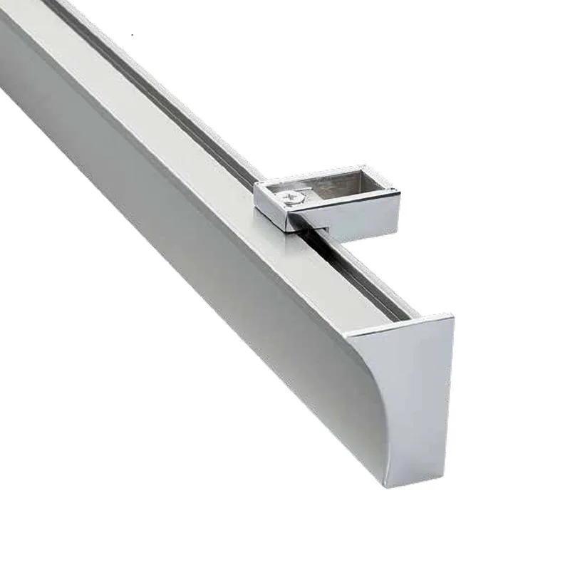 Σιδηρόδρομος Κουρτίνας 5.3cm Domus Deco με Στηρίγματα Οροφής & Χρώμιο Τάπες (2.40m Σιδηρόδρομος Διπλός)
