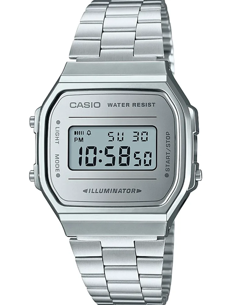 CASIO Vintage Collection - A-168WEM-7EF, Silver case with Stainless Steel Bracelet